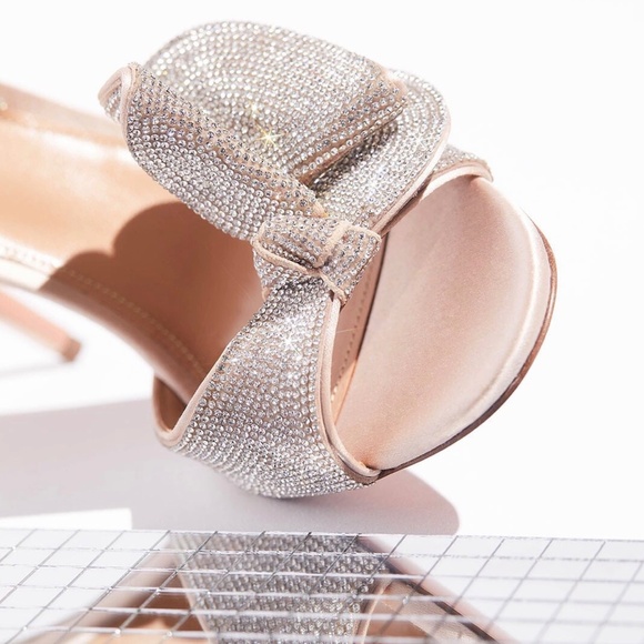 AQUAZZURA Cherry Crystal Embellished Slingback Sandals Size US8 - Picture 4 of 16